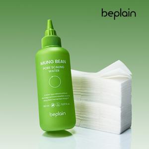 [GS단독]비플레인 녹두 모공 스케일링 워터 150ml+초밀착 화장솜 80매