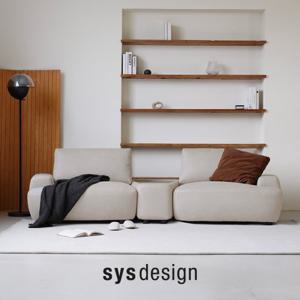 [10.29-31 헤드레스트1개+무료배송][시스디자인] 블로우 브루투스 레더 패브릭 3인 스윙 모듈 소파 + 테이블