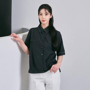 [올리비아하슬러] 여성 스티치 루즈핏 반팔셔츠 _OHDMBL107