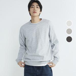 [버커루]남성 바이어스 골지 라운드넥 티셔츠 B235TS330P
