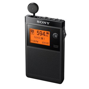 소니 PLL 신디사이저 라디오 FMAM와이드 FM 대응 편이  명함 사이즈 SRF-R356 블랙