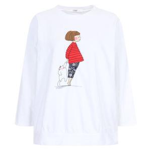 샵앤) 봄신상 여성 라운드넥 뚱냥이 국산 워싱 7부 티셔츠 WG-WSH-20317-화이트