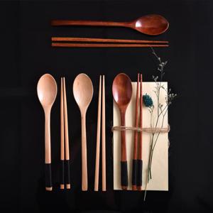 2인+2인 옻칠 나무 수저세트_부부 선물 숟가락+젓가락