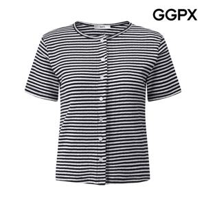 GGPX  스트라이프 반팔 가디건 (GP4KG009F)