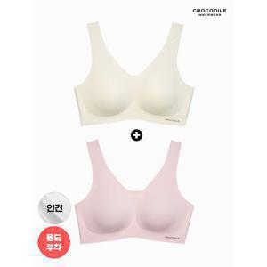 [크로커다일 이너웨어]라이크라 인견쉘론 몰드부착 V넥 감탄브라 2종 CDWBR5N2930