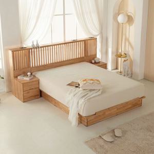 착불 갤러리 참죽원목  평상형 LED조명 호텔식 침대프레임세트 Q