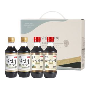 [신앙촌] 레드K 4-2호 양조간장 선물세트 (생명물간장 500mL×2 1급 진간장 500mL×2)