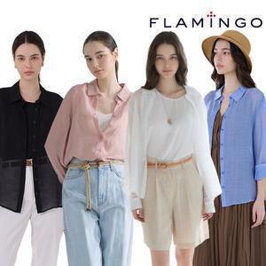 [후라밍고] 25SS 크링클 Sheer 인견 블렌딩 썸머 블라우스 3종 + 탑블라우스 2종