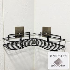 다용도 무타공 벽걸이 코너 철제 선반 2color