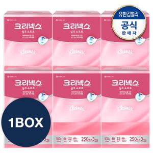 [VIP][1박스]크리넥스 실크소프트 각티슈 미용휴지 250매X3입x6개