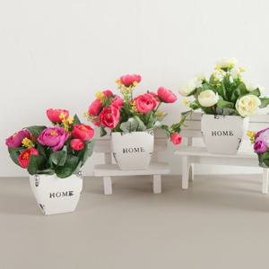 큐티 장미 화분 Aset 17cm (3컬러) 조화 인테리어 꽃 장식 홈 데코
