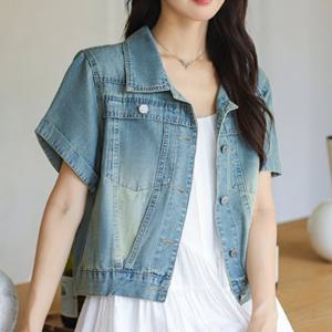 [블랙퀸] 큐트 반팔 데님자켓 blk003490