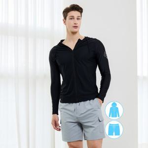 베이직엘르 남성인 후드 집업 래쉬가드 비치반바지 세트 BEM-X918K+BEM-X922G