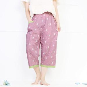 [보슈아][보슈아]3134 부드러운면 여성 곰돌이파자마바지 하의7부 홈웨어