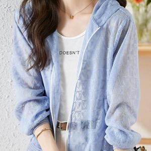 [블랙퀸] 커믈리 세미 시스루 후드 썸머점퍼 blk001524