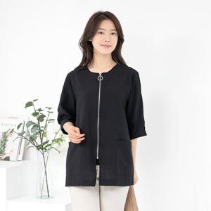 여성 엄마옷 링 집업 라운드 7부 자켓 JK404046 중년여성의류/50대/60대/마담/빅사이즈/할머니옷