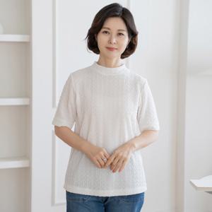 엄마옷 마담4060 몽글구름반폴라티셔츠-QTE2503052-