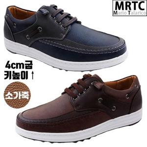 [마리오탈라리코]천연소가죽 스트랩 밴딩 골프스니커즈 4cm굽 남성단화