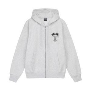 스투시 월드투어 후드 집업 애쉬 헤더 2023 Stussy World Tour Zip Hoodie Ash Heather 2023