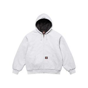 슈프림 x 디키즈 퀼티드 라인드 집업 후드 스웨트셔츠 애쉬 그레이 - 24FW Supreme x Dickies Quilted Lined Zip Up Hooded Sweatshirt