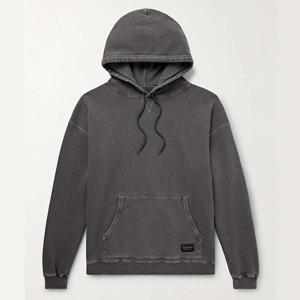 25 SS 네이버후드 피그먼트 다이 앤트러사이트 멜란지 로고 아플리케 코튼 저지 후드티