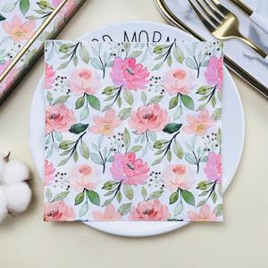 10/20pcs/Pac 꽃 인쇄 종이 냅킨 생일 웨딩 파티 테이블 설정 종이 카페 입 천으로 다채로운 종이 플레이스 매트