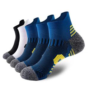 3/5Pairs 남자 스포츠 양말 통기성 야외 실행 농구 양말 빠른 건조 양말 훈련 남성용 짧은 튜브 양말
