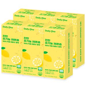데일리원 진한 유기농 레몬즙 100% 착즙 레몬수 원액 25g X 14포 6통