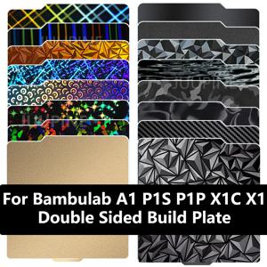 Bambu lab X1 카본 빌드 플레이트 A1 PEI 시트 대나무 Bambulab P1S P1P X1C 빌드 플레이트 용 질감 양면 PEO PET 침대