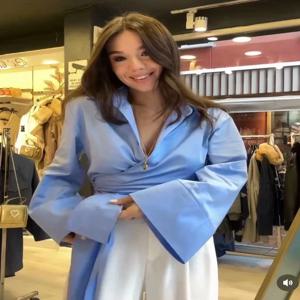 Tangada 2025 여성용 단색 오버사이즈 코튼 셔츠 블라우스, 플레어 긴팔 랩 탑, 4M0138