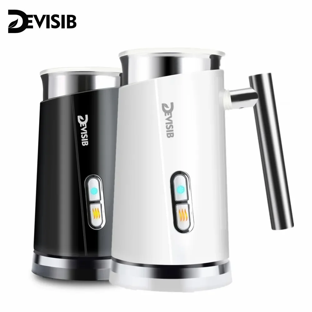 DEVISIB 3 in 1 전기 우유 거품기, 자동 냉온 폼 메이커, 커피 라떼, 카푸치노, 마키아토, 핫 초콜릿, 300ml