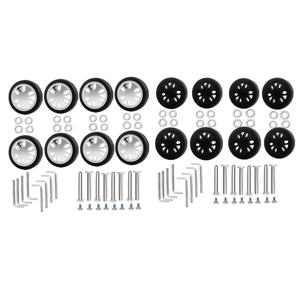 러기지 휠 교체 키트, 직경 2 인치, 50mm, 두께 0.47 인치, 12mm, 저항 고무 음소거 캐스터 교체 슈트케이스, 8 개