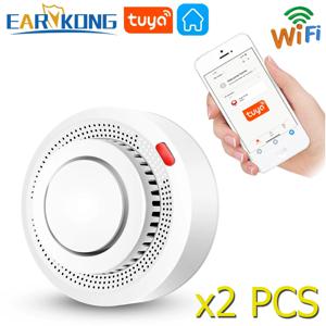 Tuya WiFi 연기 경보 화재 예방 연기 감지기 훈제 장 조합 화재 경보 홈 보안 시스템 소방관