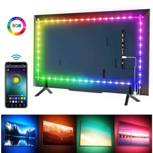 RGB LED 스트립 라이트 블루투스 앱 제어, 유연한 리본 다이오드 테이프, TV 백라이트 방 장식용, 5V USB