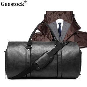Geestock PU 세트 여행 가방, 대용량 운반 의류 가방, 비즈니스 비행 수하물 여행 가방, 남성 여성 신발 파우치 포함