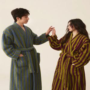 코랄 플리스 수면 가운 겨울 긴 길이 두꺼운 코랄 플리스 기모 두꺼운 가을 겨울 여성용 수면 가운 수면 가운 수면 가운