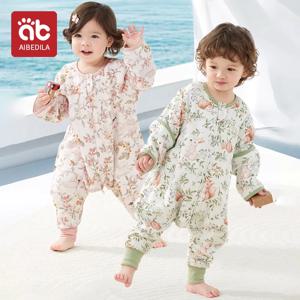 AIBEDILA 어린이 Romper 옷 짧은 긴 소매 뽕나무 실크 바디 슈트 의상 봄 여름 통기성 아기 점프 슈트 잠옷