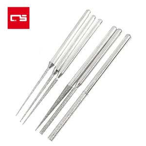 6pcs 생크 그라인딩 헤드 금속 유리 옥 스톤 그라인딩 연마 도구에 대 한 미니 스테인레스 스틸 다이아몬드 조각 바늘