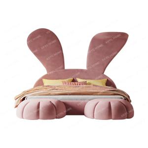 어린이 침대 큰 토끼 귀 토끼 침대, 소녀 만화 부드러운 가방 벨벳 침대, 원단 침대, 어린이용 이층 침대