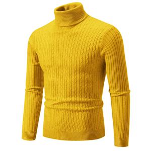 가을 겨울 신사복 하이 넥 스웨터 솔리드 컬러 풀오버 니트 따뜻한 캐주얼 터틀넥 스웨트 옐로우 네이비 화이트