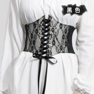 여성용 레이스 업 허리 벨트 바디 셰이퍼, 스트랩리스 언더버스트 코르셋, 뷔스티에 쉬어 메쉬 신처 와이드 벨트