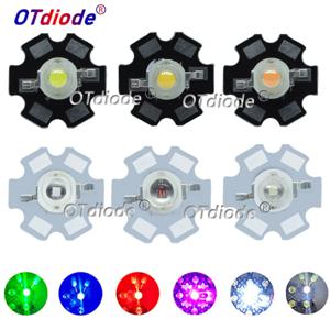 10pcs 1W 3W 높은 전원 LED 전체 스펙트럼 흰색 따뜻한 흰색 녹색 파란색 딥 레드 660nm 로얄 블루 IR UV 20mm 블랙 스타 PCB
