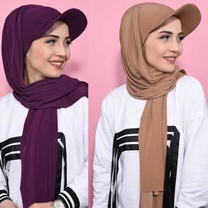트렌디 한 Musilm 여성 저지 Hijab 기본 볼 캡 여름 스포츠 모자 착용 준비가 된 인스턴트 저지 스포츠 HIjabs
