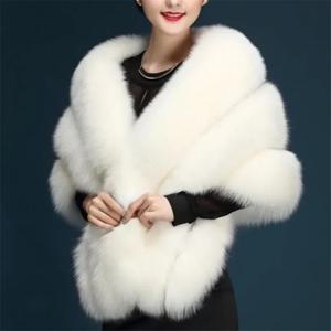2025 겨울 럭셔리 여우 모피 모조 밍크 모피 판초, 신부 웨딩 원피스 숄 케이프, 여성 조끼 모피 코트, 135-175cm