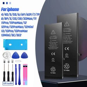 XDOU 전화 배터리 iPhone 5S 5 6S 6 7 8 Plus X SE SE2 XR XS 11 12 13 Mini Pro Max 교체 Bateria 4 4S 7 도구