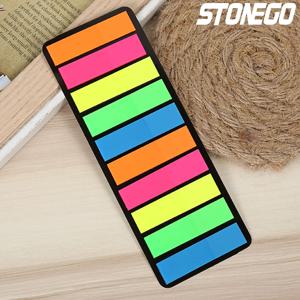 STONEGO 200 매 형광 자체 접착 메모 패드 스티커 메모 책갈피 마커 메모 스티커 용지 학생 사무용품