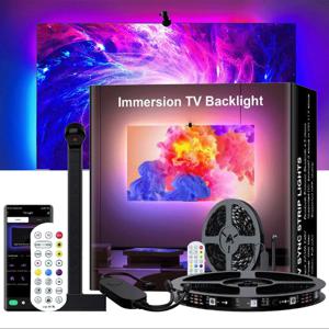 USB RGBIC TV 스마트 스크린 백라이트(55-75인치 색상 동기화용 카메라 센서 포함) DC5V RGB LED 라이트 스트립 App 제어