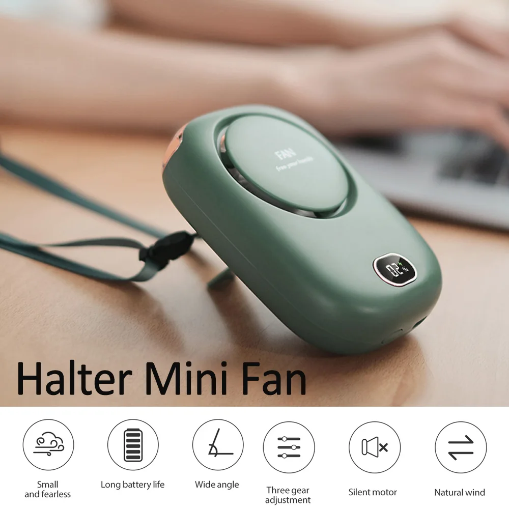 휴대용 허리 팬 미니 허리 클립 팬 Bladeless 휴대용 목 팬 야외 여행을위한 USB 충전식 무선 교수형 목 팬