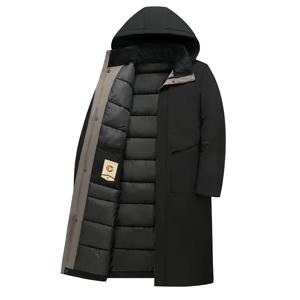 비즈니스 파카 겨울 양털 롱 자켓 후드 윈드 브레이커 남성 코트 캐주얼 Thicken Warm Men Long Outwear Clothing Overcoat
