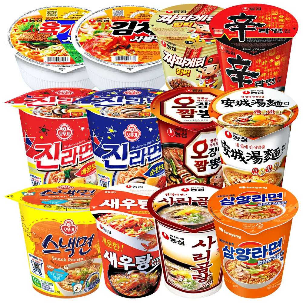 컵라면 소컵세트(육개장사발면+김치사발면+신라면+짜파게티범벅+진라면매운맛+스낵면+진라면순한맛+오짬+안성+새우+사리곰탕+삼양라면)